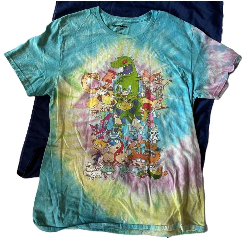 Vintage 1990s Nickelodeon Tye Dye T-Shirt Size M